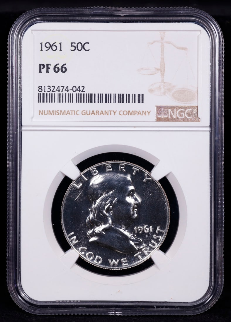 Proof NGC 1961 Franklin Half Dollar 50c Graded pr66 By NGC (1 of 2)