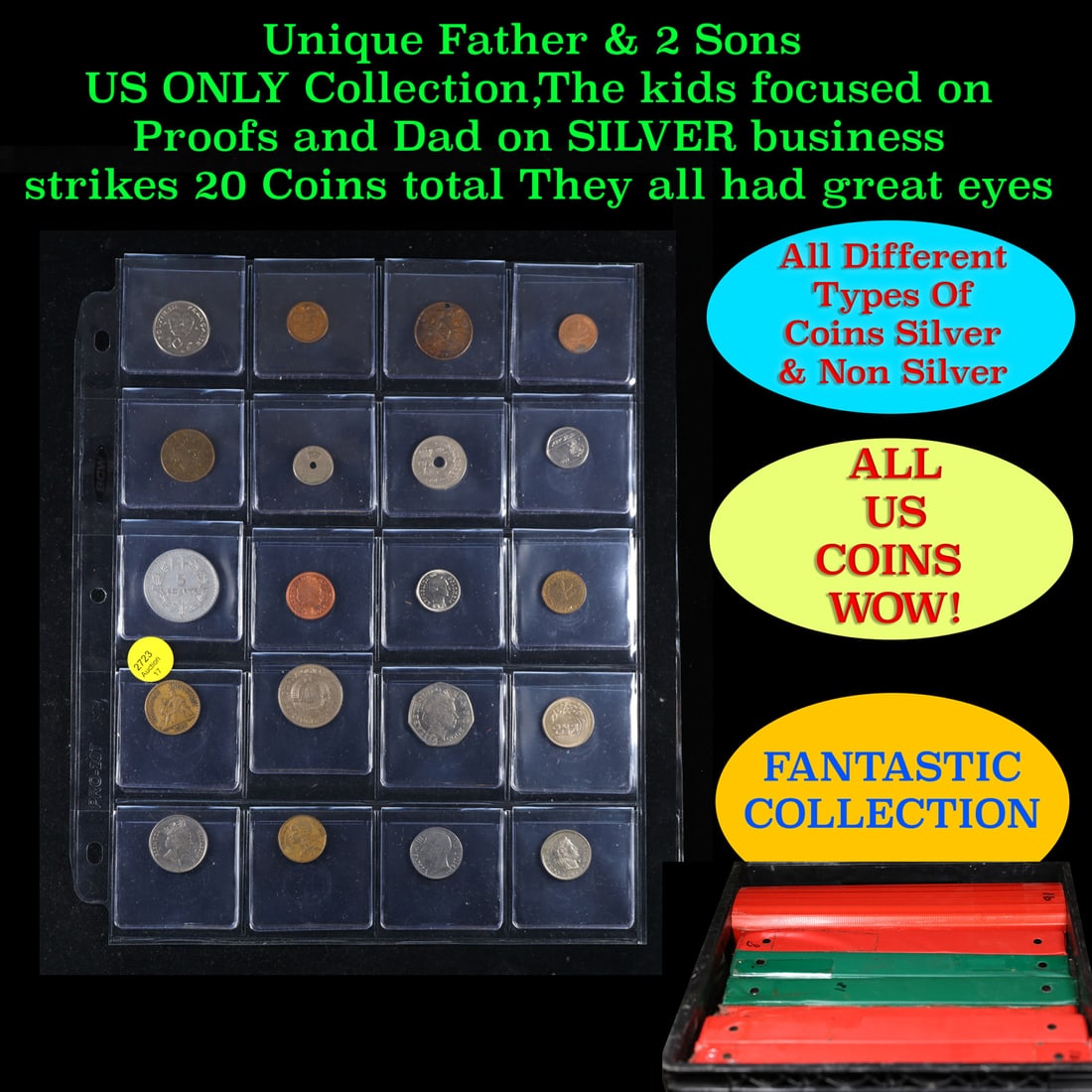 20 Great Coins of the World, hand selected, many trend high, every lot guaranteed to contain Silver.: 20 Great Coins of the World, hand selected, many trend high, every lot guaranteed to contain Silver.. We have received a huge collection of over 10 thousand US coins in flips, 2x2 holders, and 20 coin