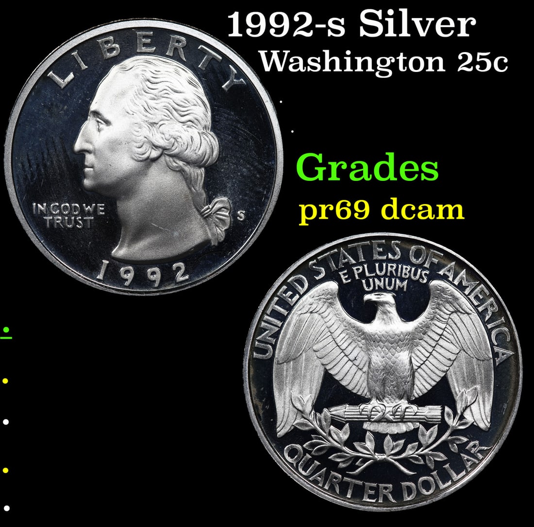 Proof 1992-s Silver Washington Quarter 25c Grades GEM++ Proof Deep Cameo (1 of 3)
