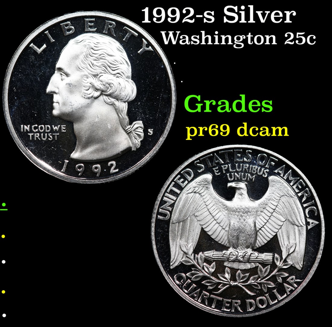 Proof 1992-s Silver Washington Quarter 25c Grades GEM++ Proof Deep Cameo (1 of 3)
