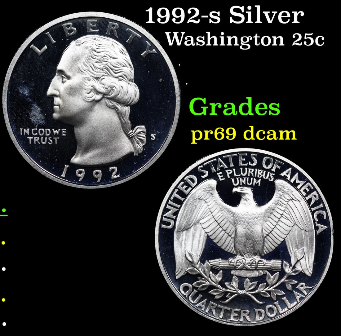 Proof 1992-s Silver Washington Quarter 25c Grades GEM++ Proof Deep Cameo (1 of 3)