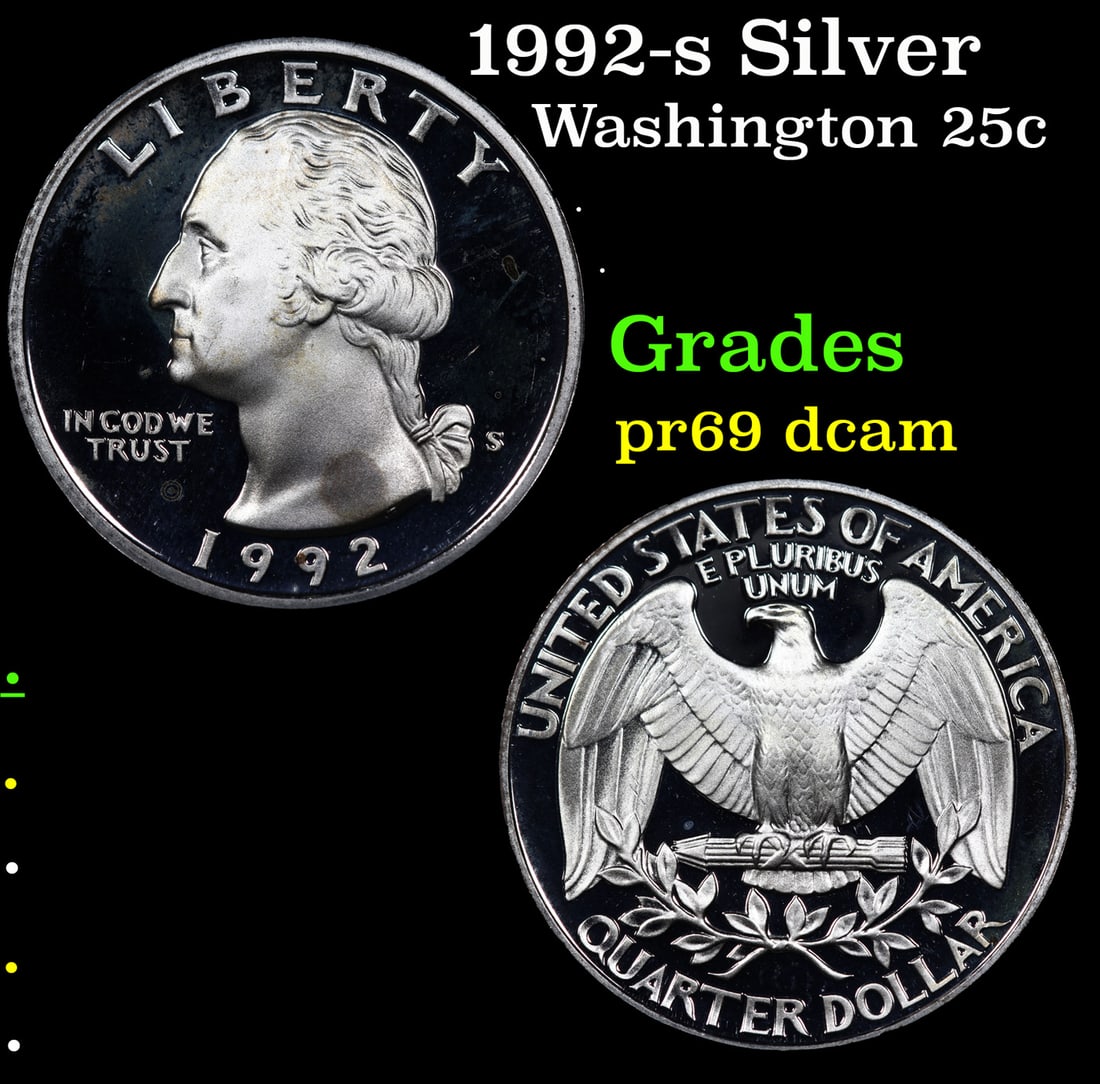 Proof 1992-s Silver Washington Quarter 25c Grades GEM++ Proof Deep Cameo (1 of 3)