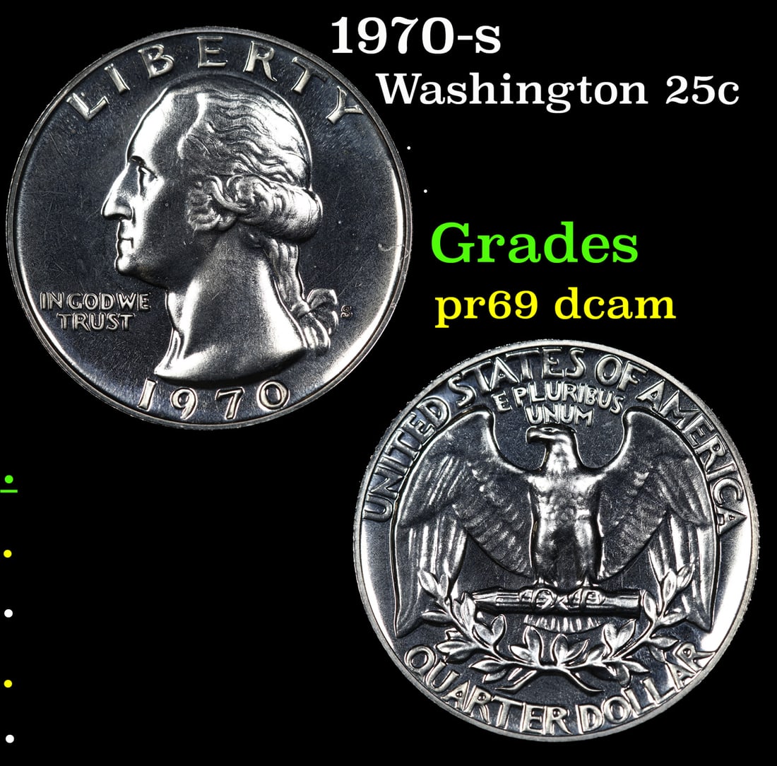 Proof 1970-s Washington Quarter 25c Grades GEM++ Proof Deep Cameo (1 of 3)
