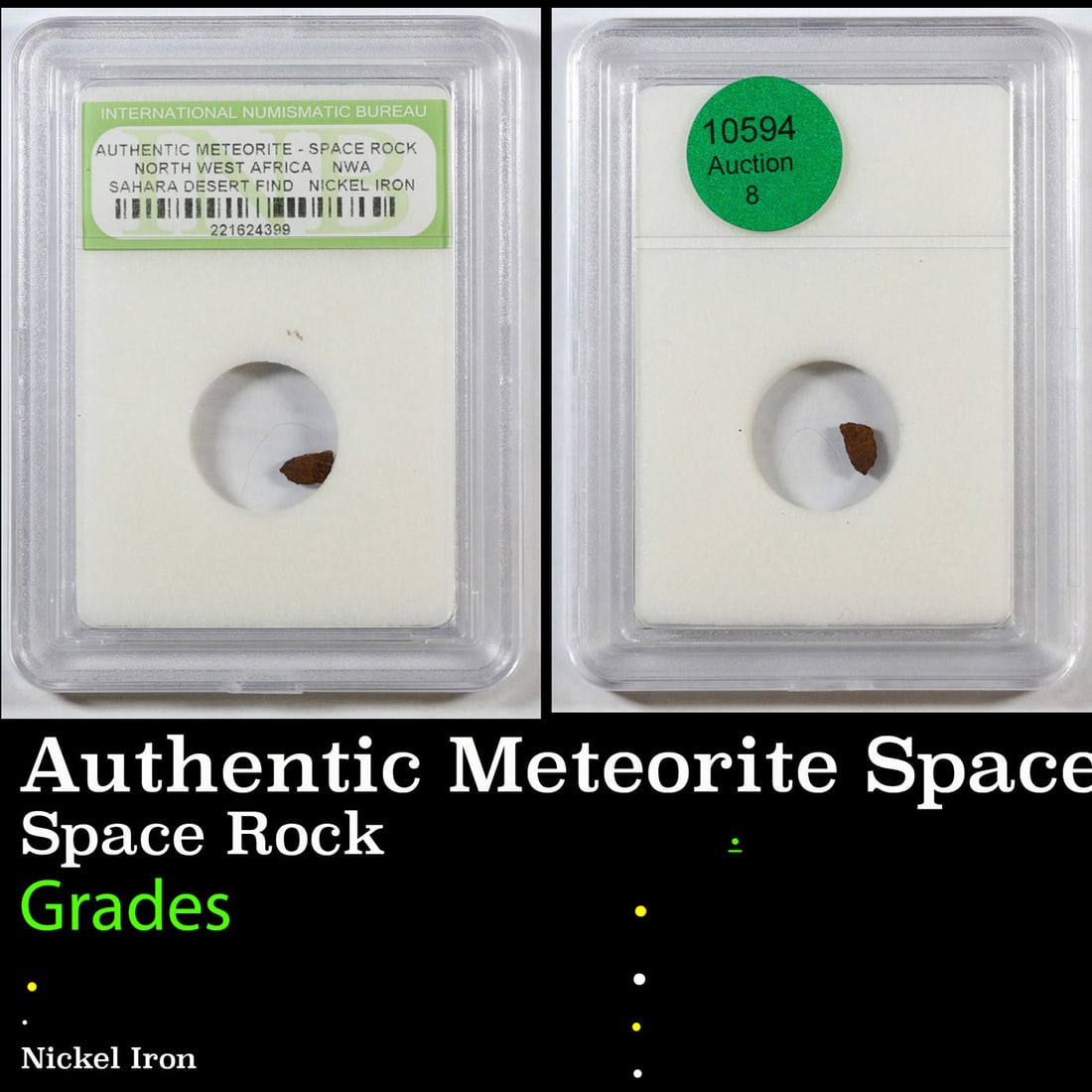 Authentic Meteorite Space Rock North West Africa, Sahara Desert Find Graded BY INB (1 of 3)