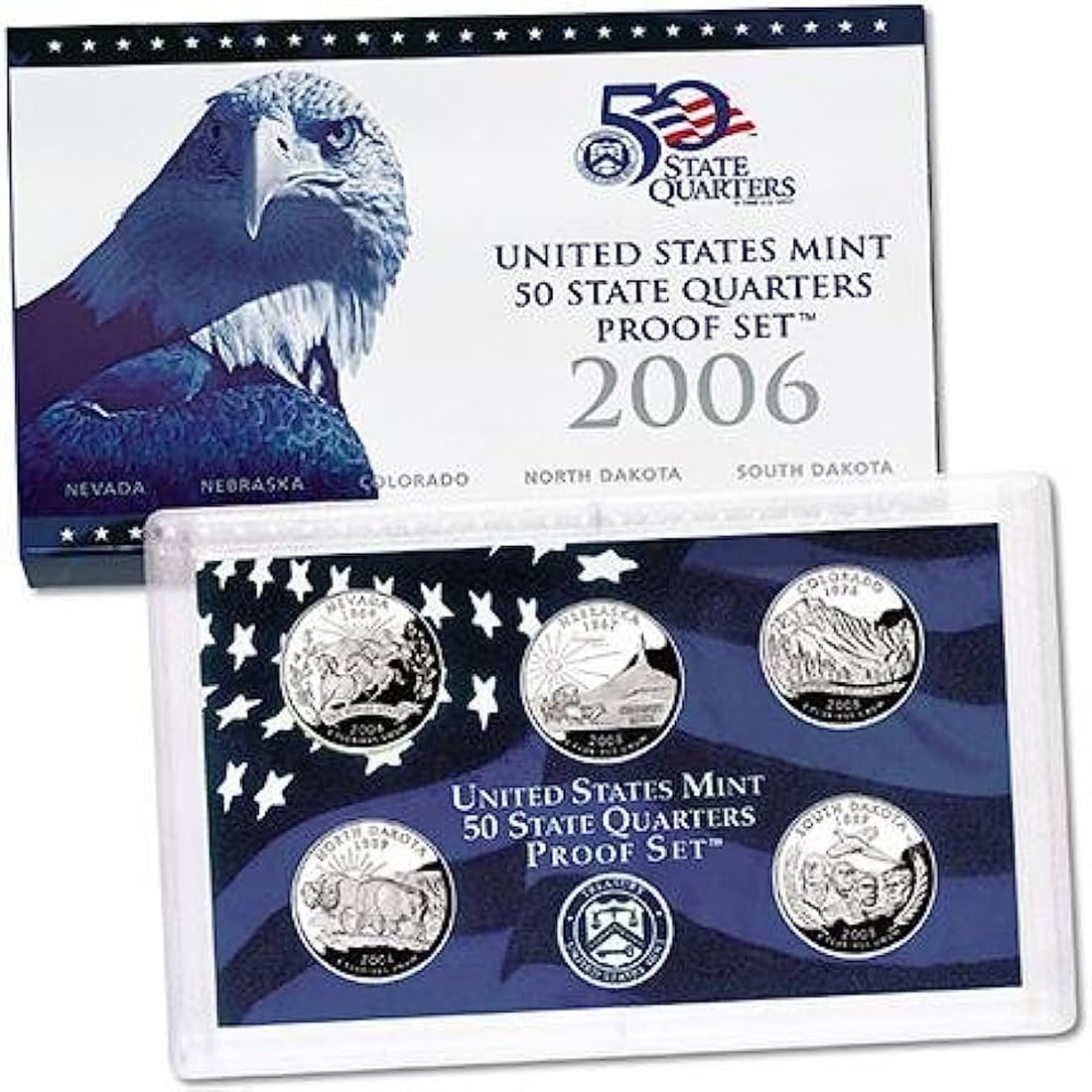 2006 United States Mint Proof Quarters 5 pc set No Outer Box (1 of 1)