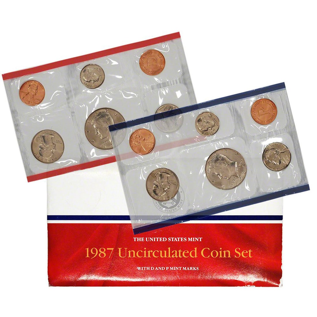 1986 United States Mint Set in Original Government Packaging: 1986 United States Mint Set in Original Government Packaging. Contains both the entire Philadelphia and Denver Issues for 1986. Includes 2 Kennedy halves.