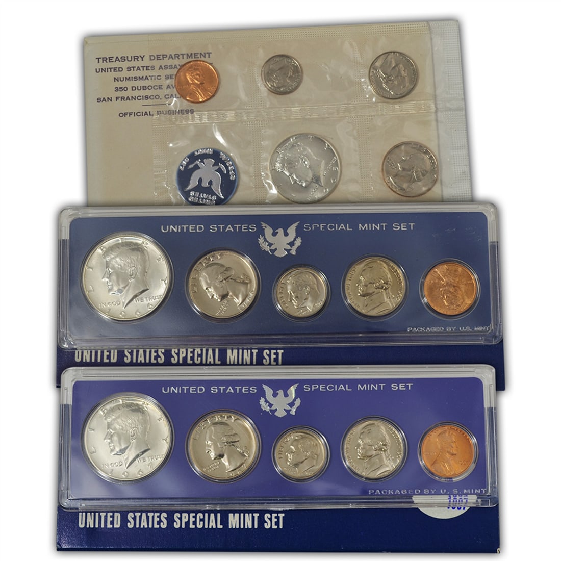 3 SMS sets 1965-1967 Run of Special Mint Sets SMS  40% Half Dollar (1 of 1)