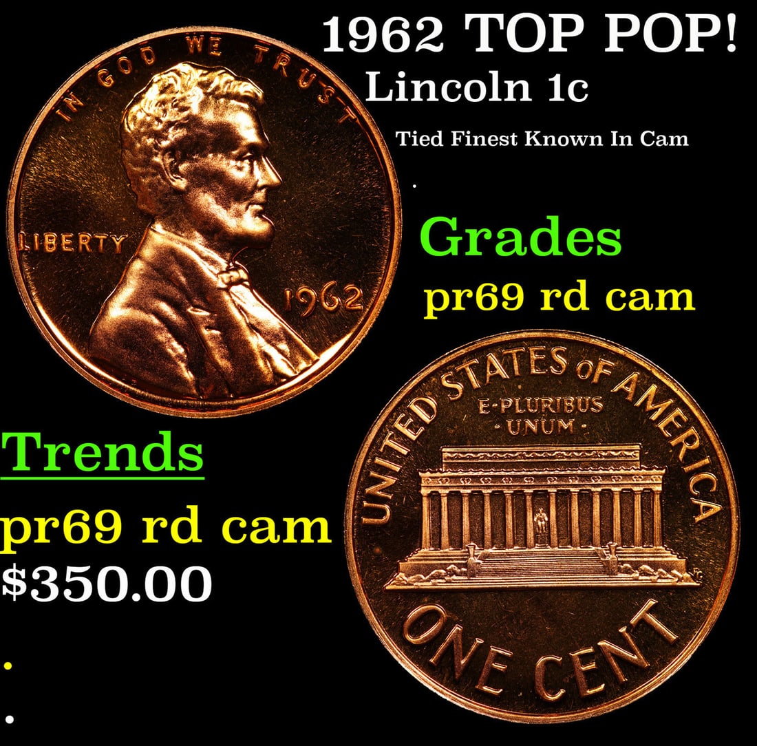 Proof 1962 Lincoln Cent TOP POP! 1c Graded pr69 rd cam BY SEGS (1 of 3)