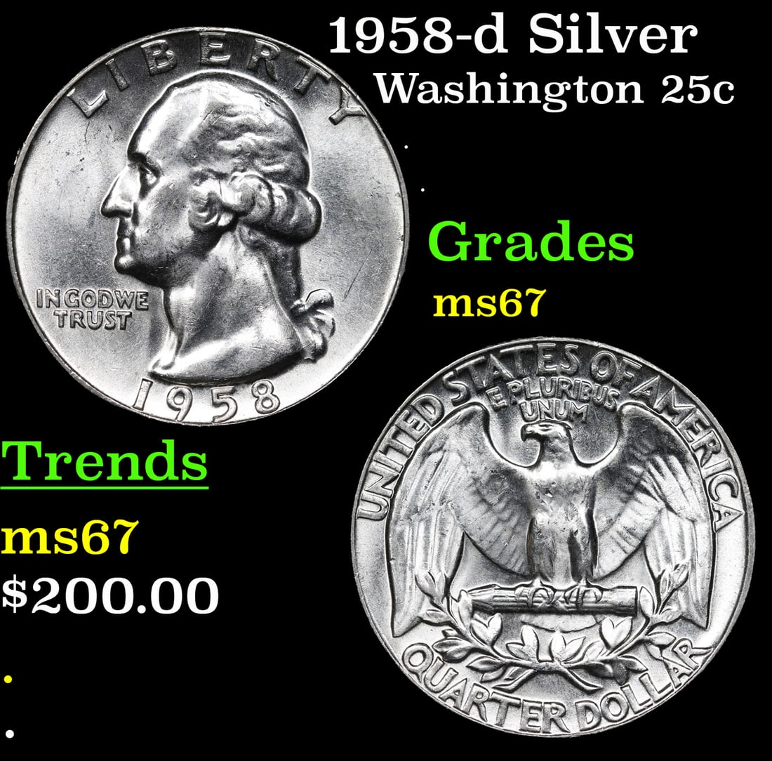 1958-d Washington Quarter Silver 25c Grades GEM++ Unc (1 of 3)