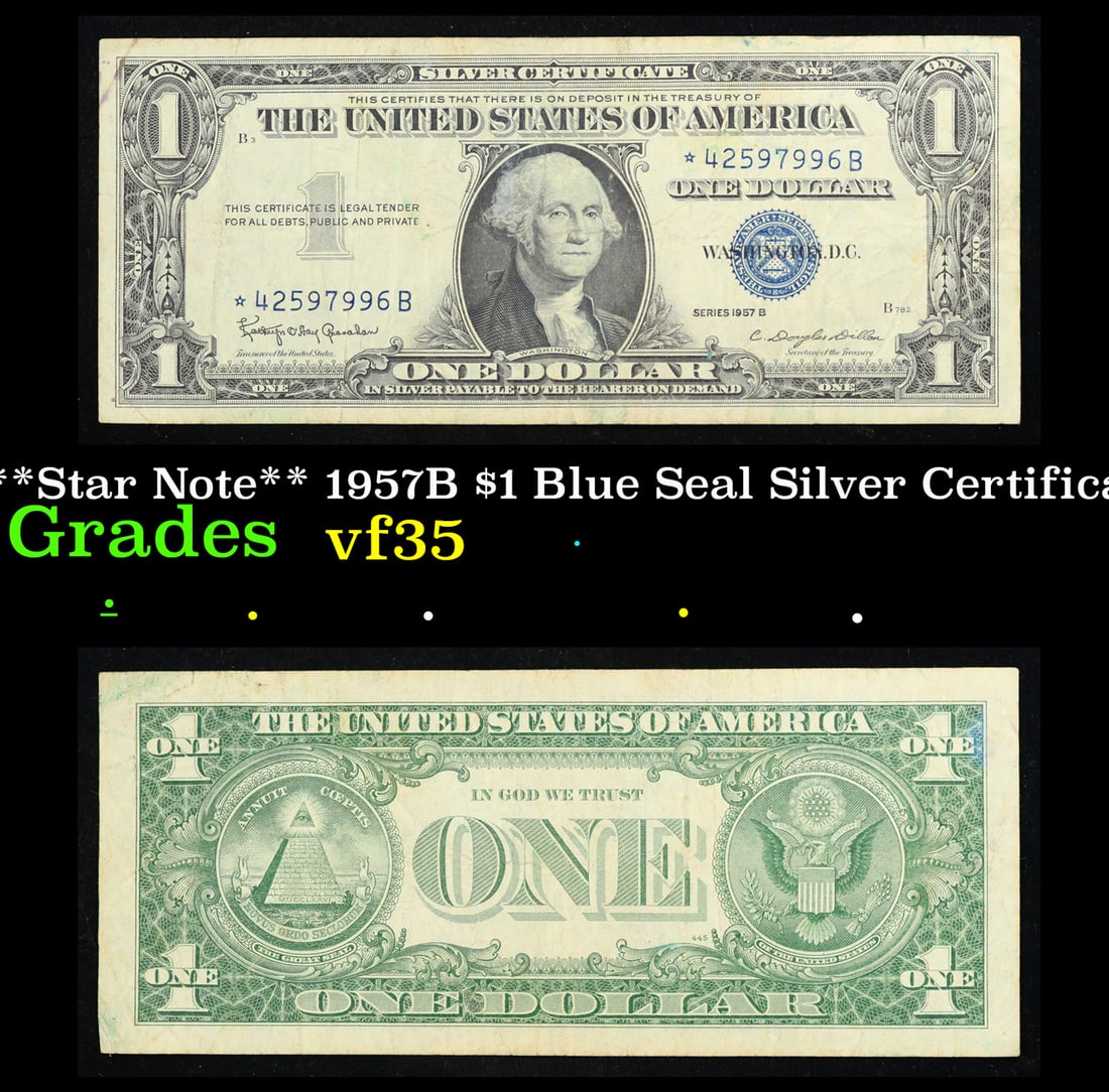 **Star Note** 1957B $1 Blue Seal Silver Certificate Grades vf++ (1 of 3)