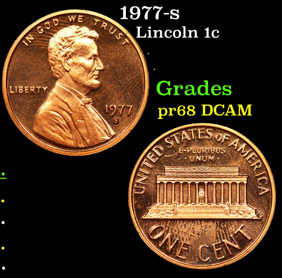 Proof 1977-s Lincoln Cent 1c Grades GEM++ Proof Deep Cameo (1 of 3)
