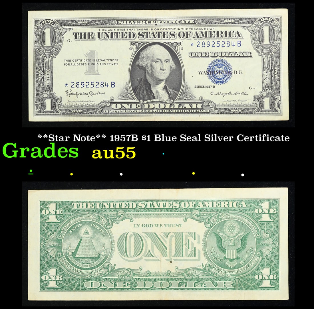 **Star Note** 1957B $1 Blue Seal Silver Certificate Grades Choice AU (1 of 3)