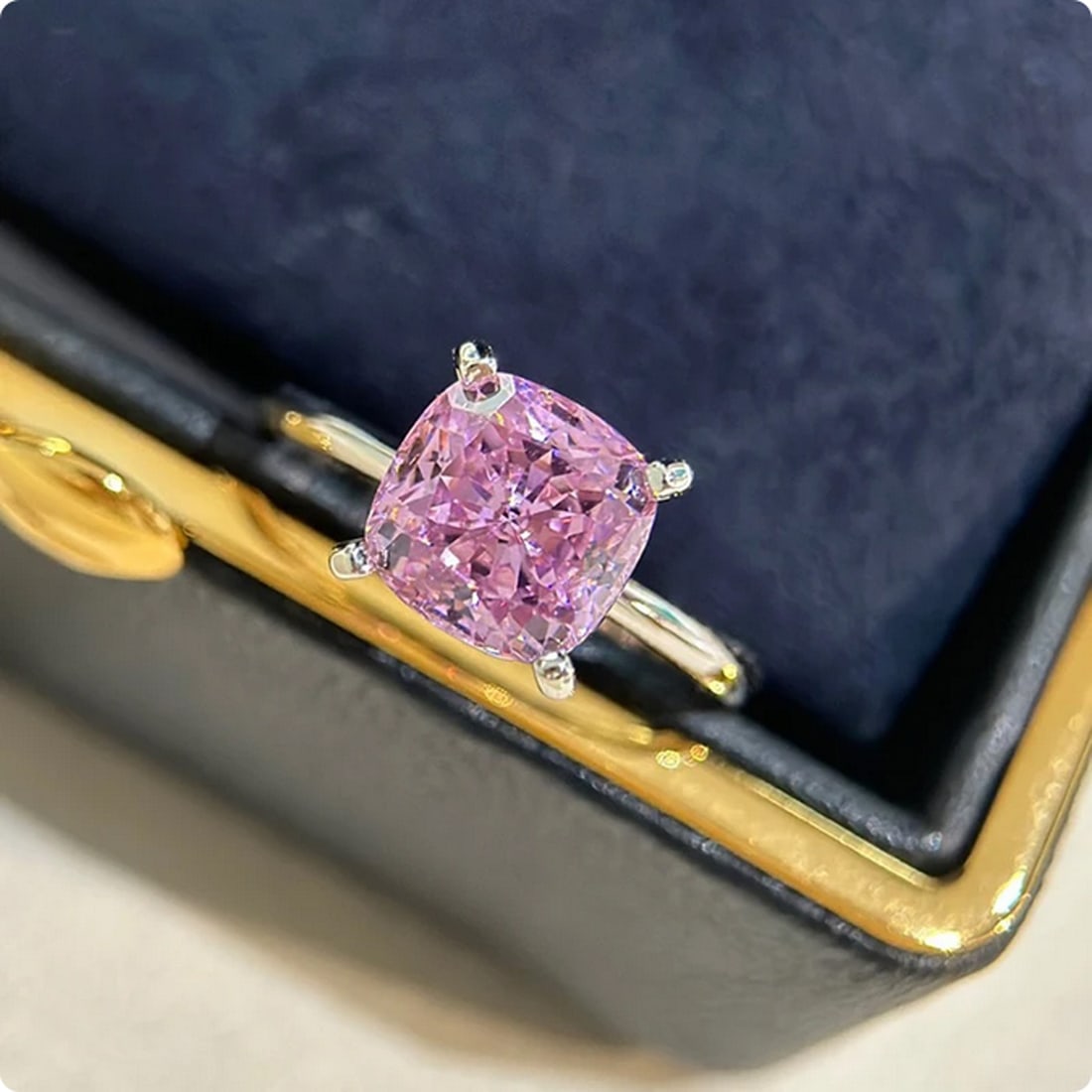 Pink Zircon Wedding Ring - Women Size 6 - 925 Sterling Silver (1 of 2)