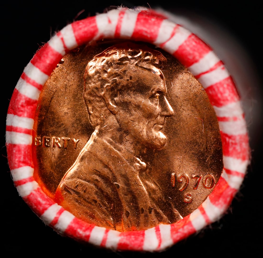 CRAZY Penny Wheel Buy THIS 1970-s solid Red BU Lincoln 1c roll & get 1-10 BU Red rolls FREE WOW: CRAZY Penny Wheel Buy THIS 1970-s solid Red BU Lincoln 1c roll & get 1-10 BU Red rolls FREE WOW. A terrific Shotgun roll of Lincoln cents in a Bank wrapper. Most if not all coins should be cherry red.