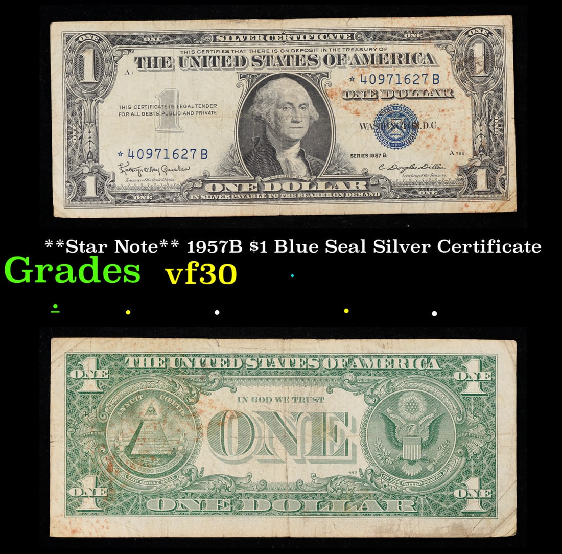 **Star Note** 1957B $1 Blue Seal Silver Certificate Grades vf++ (1 of 3)