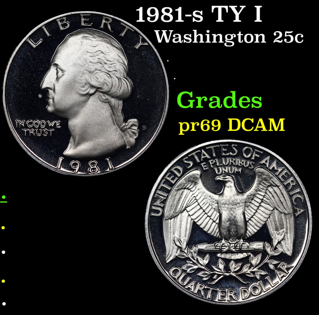 Proof 1981-s TY I Washington Quarter 25c Grades GEM++ Proof Deep Cameo (1 of 3)