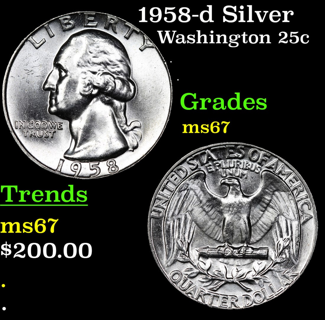 1958-d Washington Quarter Silver 25c Grades GEM++ Unc (1 of 3)