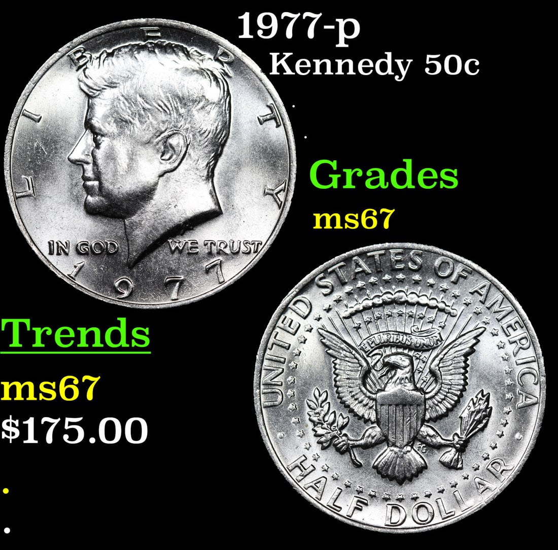 1977-p Kennedy Half Dollar 50c Grades GEM++ Unc (1 of 3)