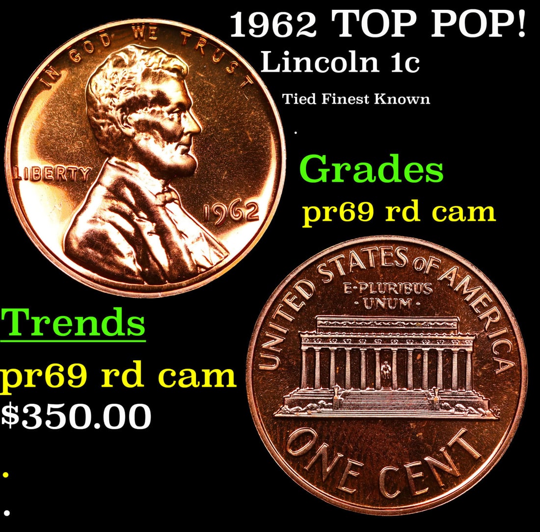 Proof 1962 Lincoln Cent TOP POP! 1c Graded pr69 rd cam BY SEGS (1 of 3)