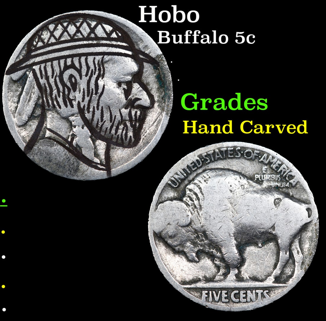 Hobo Buffalo Nickel 5c Grades Hand Carved (1 of 3)