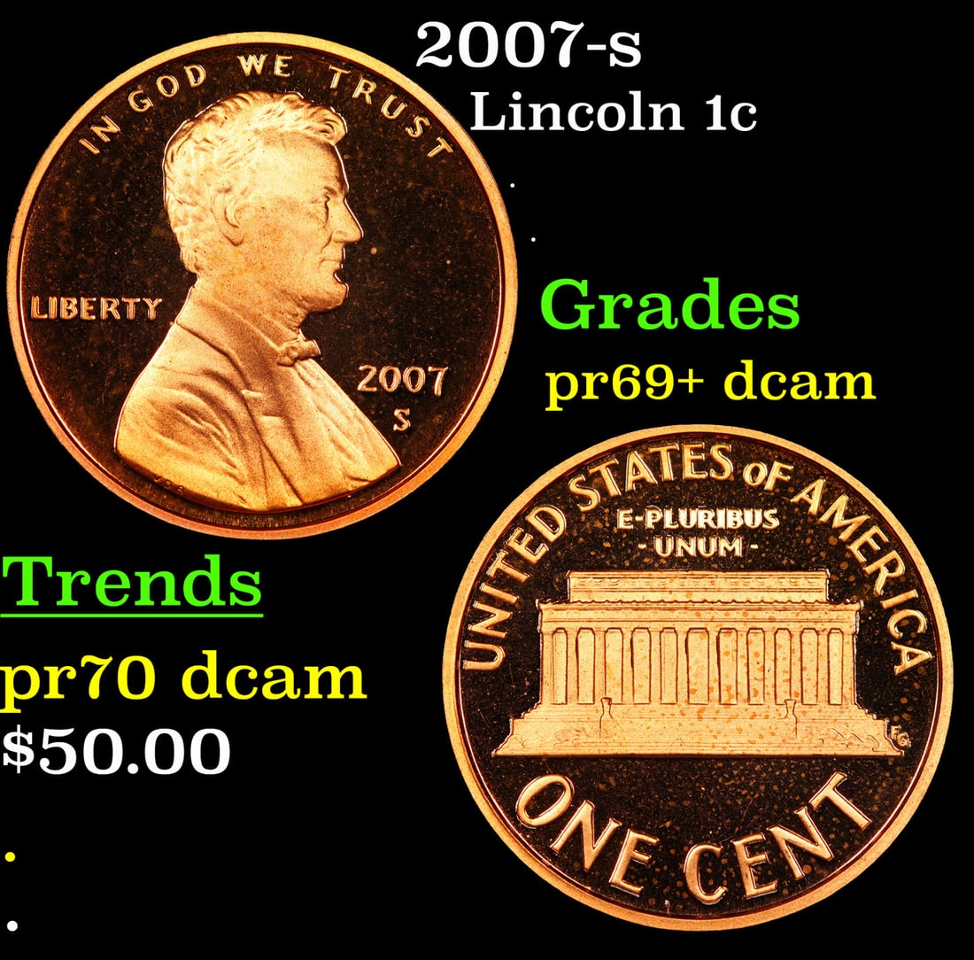 2007-s Proof Lincoln Cent 1c Grades GEM++ Proof Deep Cameo (1 of 3)