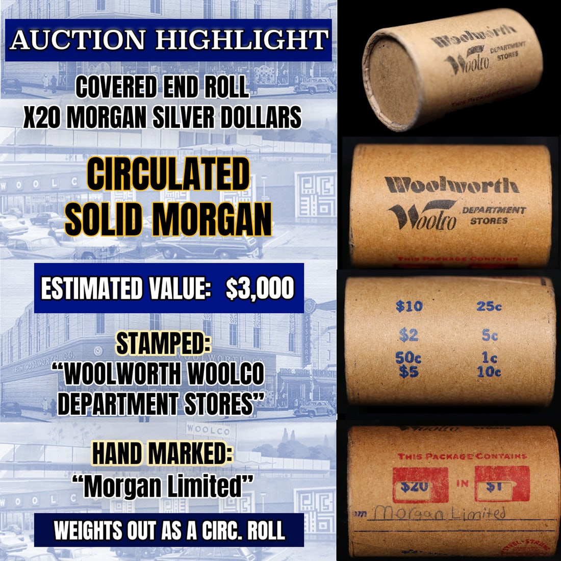 *EXCLUSIVE* Hand Marked " Morgan Limited," x20 coin Covered End Roll! - Huge Vault Hoard  (FC) (1 of 5)