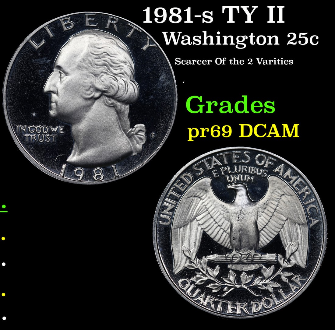 1981-s TY II Proof Washington Quarter 25c Grades GEM++ Proof Deep Cameo (1 of 3)