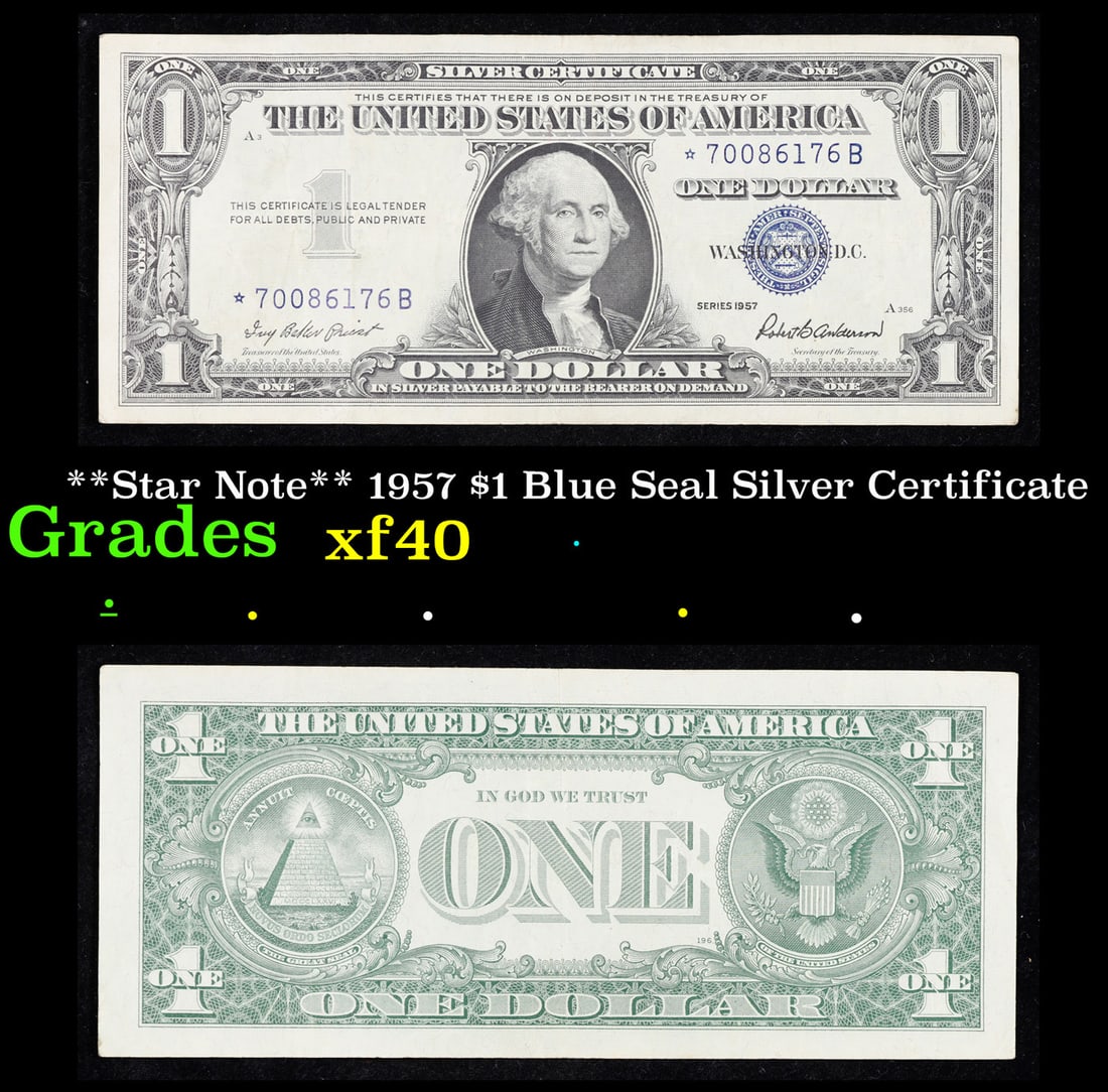 **Star Note** 1957 $1 Blue Seal Silver Certificate Grades xf (1 of 3)