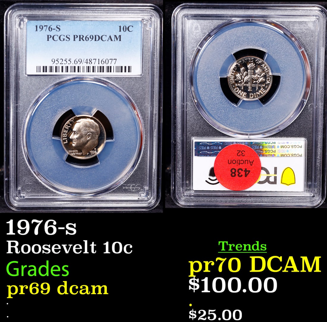1976-s Proof Roosevelt Dime 10c pr69 dcam PCGS (1 of 3)