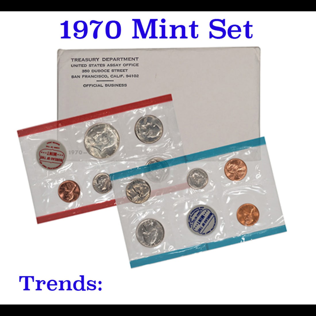 1970 United States Mint Set in Original Government Packaging! 10 Coins Inside!: 1970 United States Mint Set in Original Government Packaging! 10 Coins Inside!. 1970 United States Mint Set from 1970 included a total of 10 coins struck at three different mint facilities. Each set c
