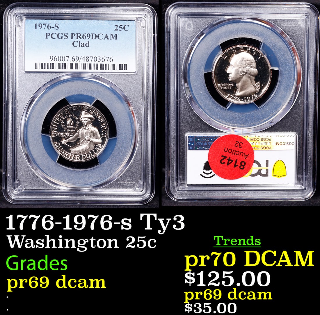 1776-1976-s Ty3 Proof Washington Quarter 25c pr69 dcam PCGS (1 of 3)