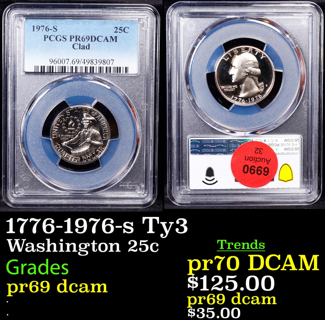 1776-1976-s Ty3 Proof Washington Quarter 25c pr69 dcam PCGS (1 of 3)