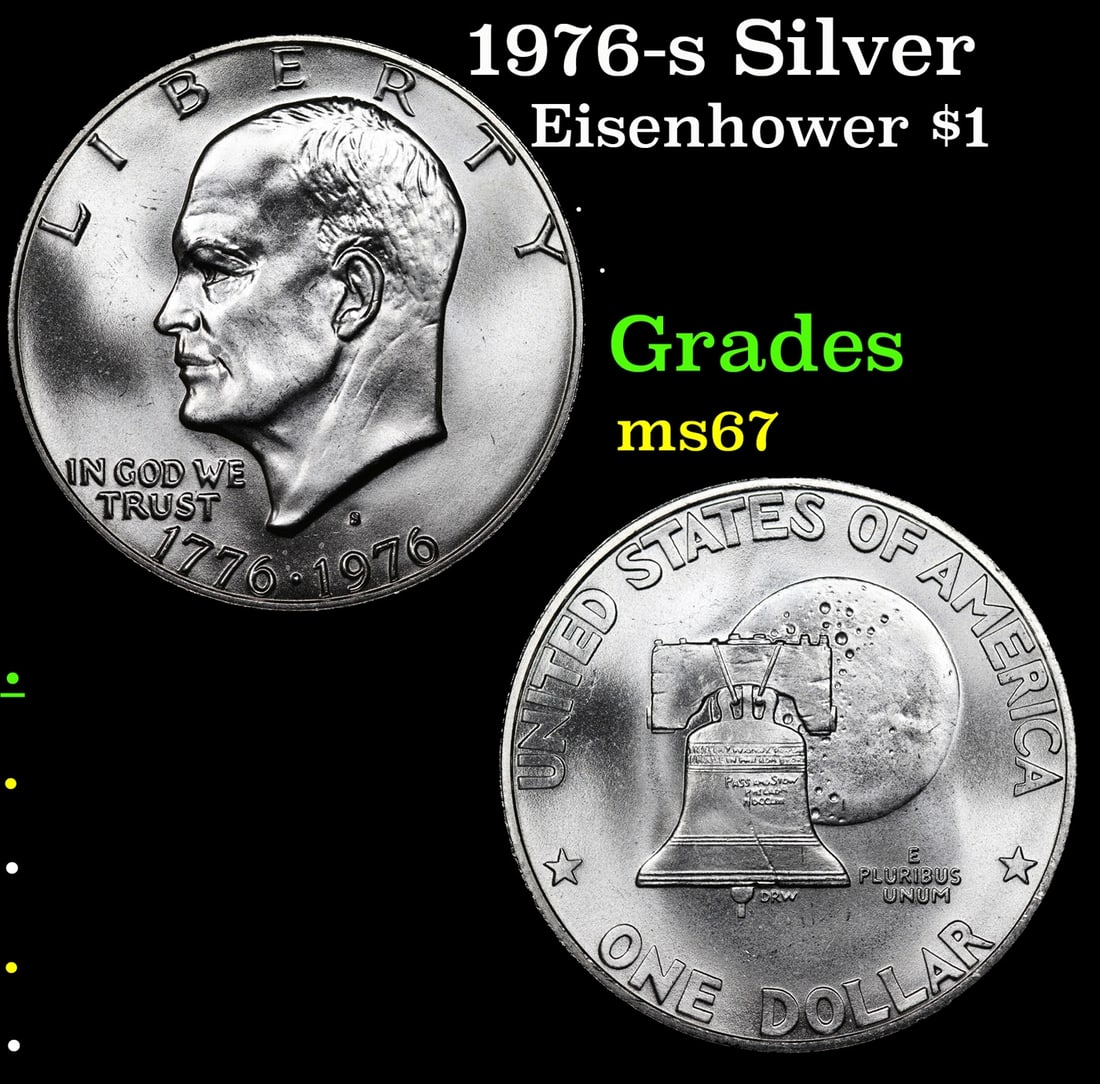 1976-s Silver Eisenhower Dollar 1 Grades GEM++ Unc (1 of 3)
