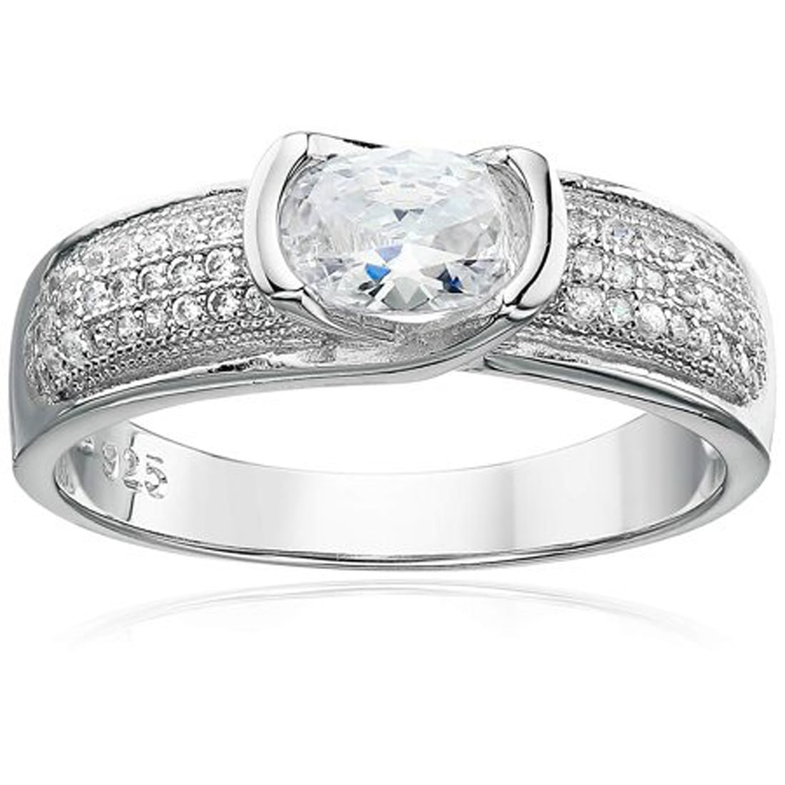 Decadence Sterling SIlver Oval Channel Set Ring Size 9: Decadence Sterling SIlver Oval Channel Set Ring Size 9. STERLING SILVER: This product is made of solid Sterling Silver and each piece is carefully trademarked with the metal purity for certification. 