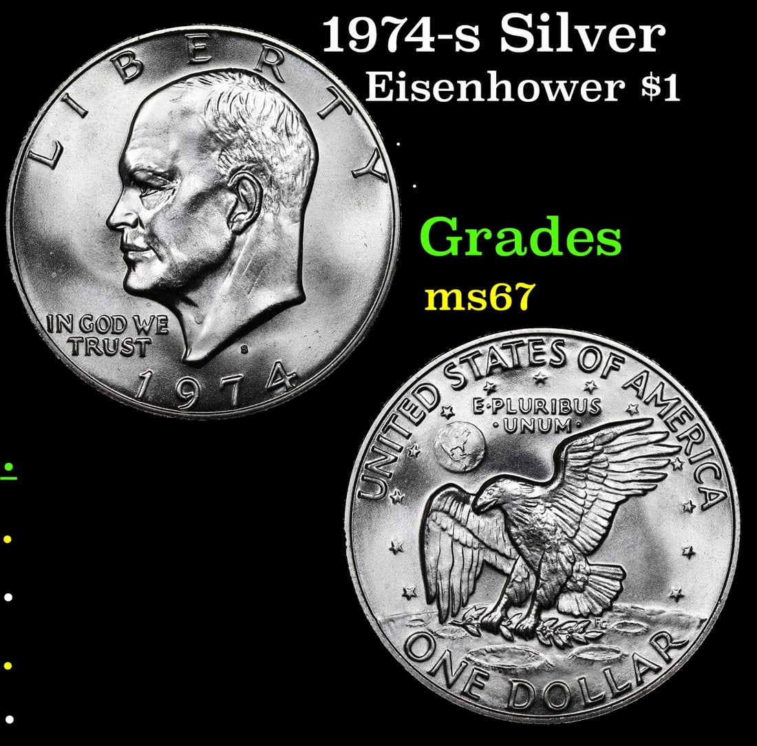 1974-s Silver Eisenhower Dollar 1 Grades GEM++ Unc (1 of 3)