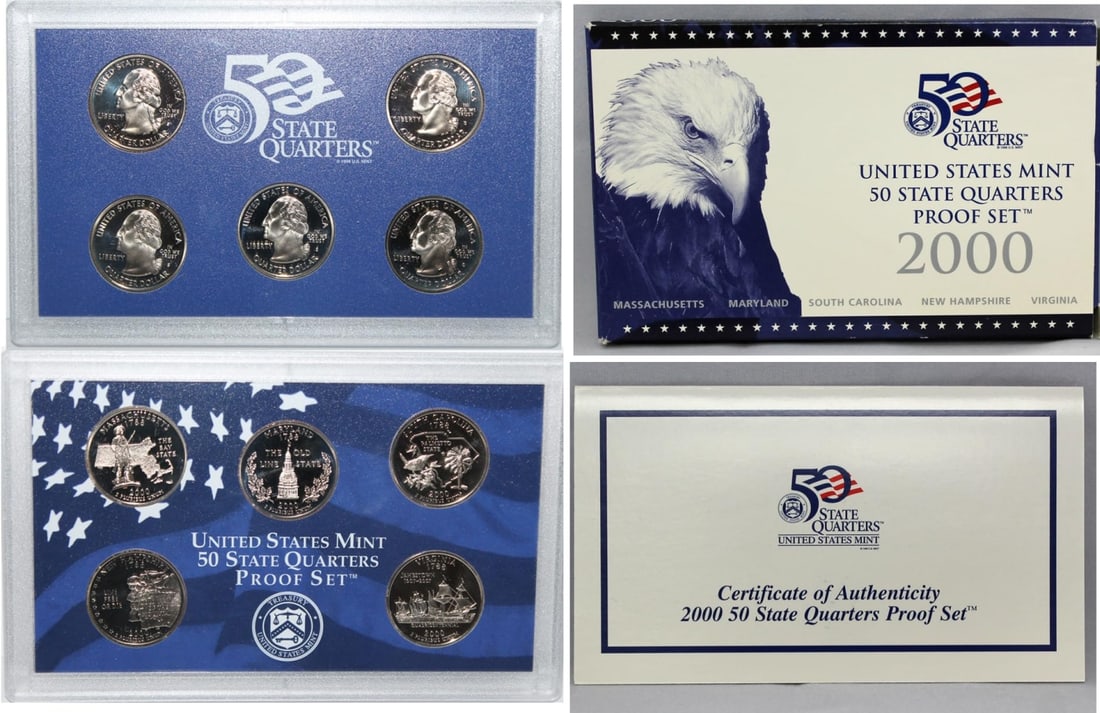 2000 United States Mint Proof Quarter Set 5 pc set (1 of 1)