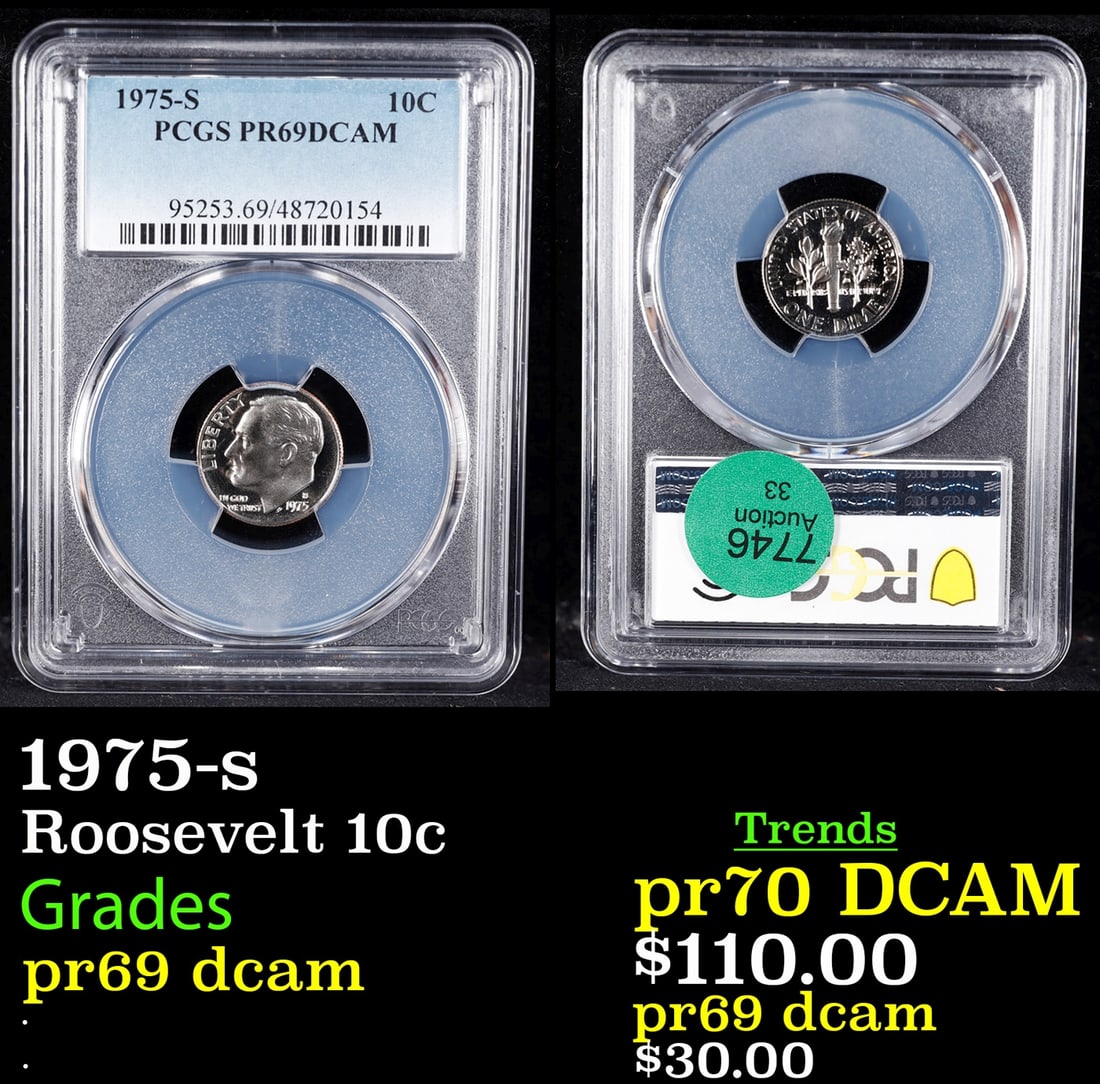 1975-s Proof Roosevelt Dime 10c pr69 dcam PCGS (1 of 3)