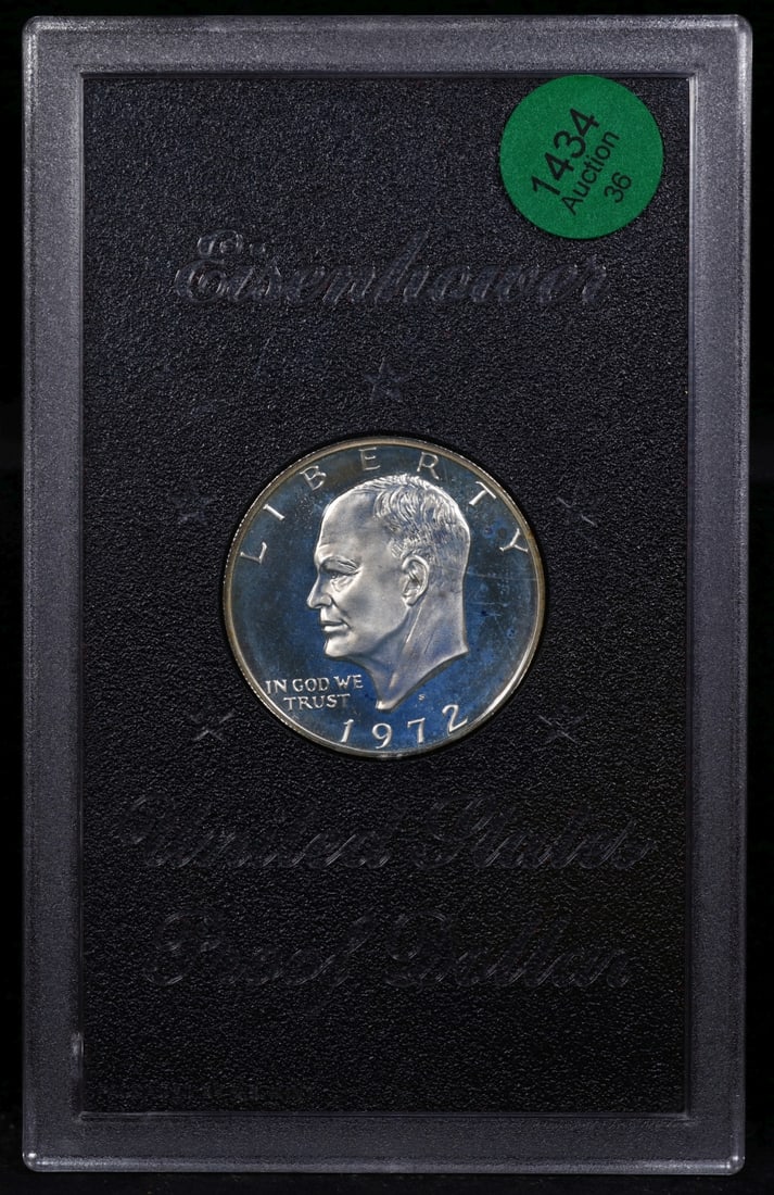 1972-s Eisenhower $1 Silver Proof "Brown Ike" In Plastic Holder, No Outer Box Proof Eisenhower (1 of 4)