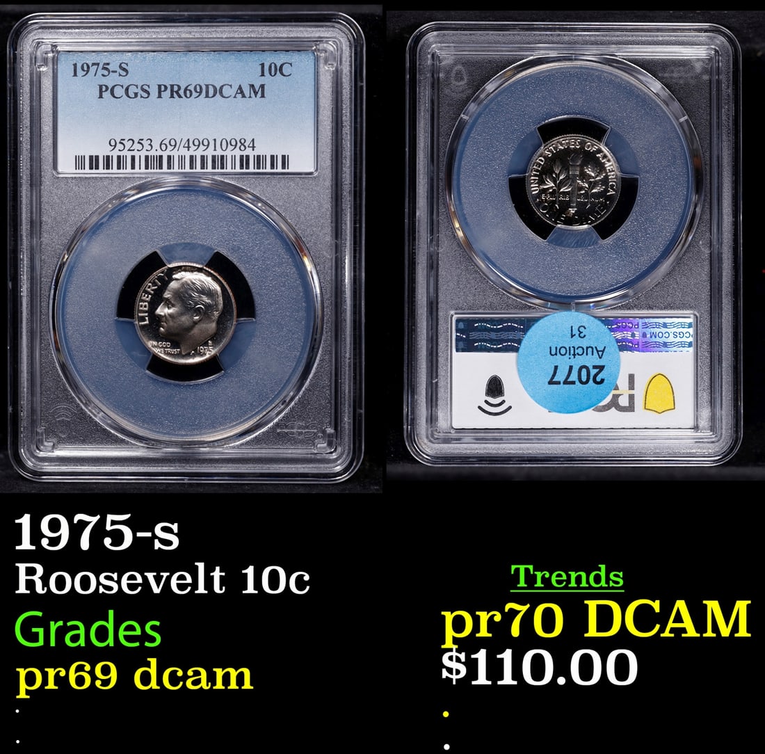 1975-s Proof Roosevelt Dime 10c pr69 dcam PCGS (1 of 3)