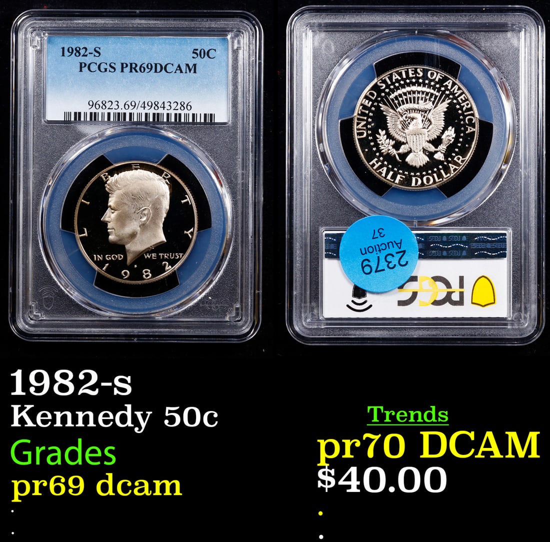 1982-s Proof Kennedy Half Dollar 50c pr69 dcam PCGS (1 of 3)