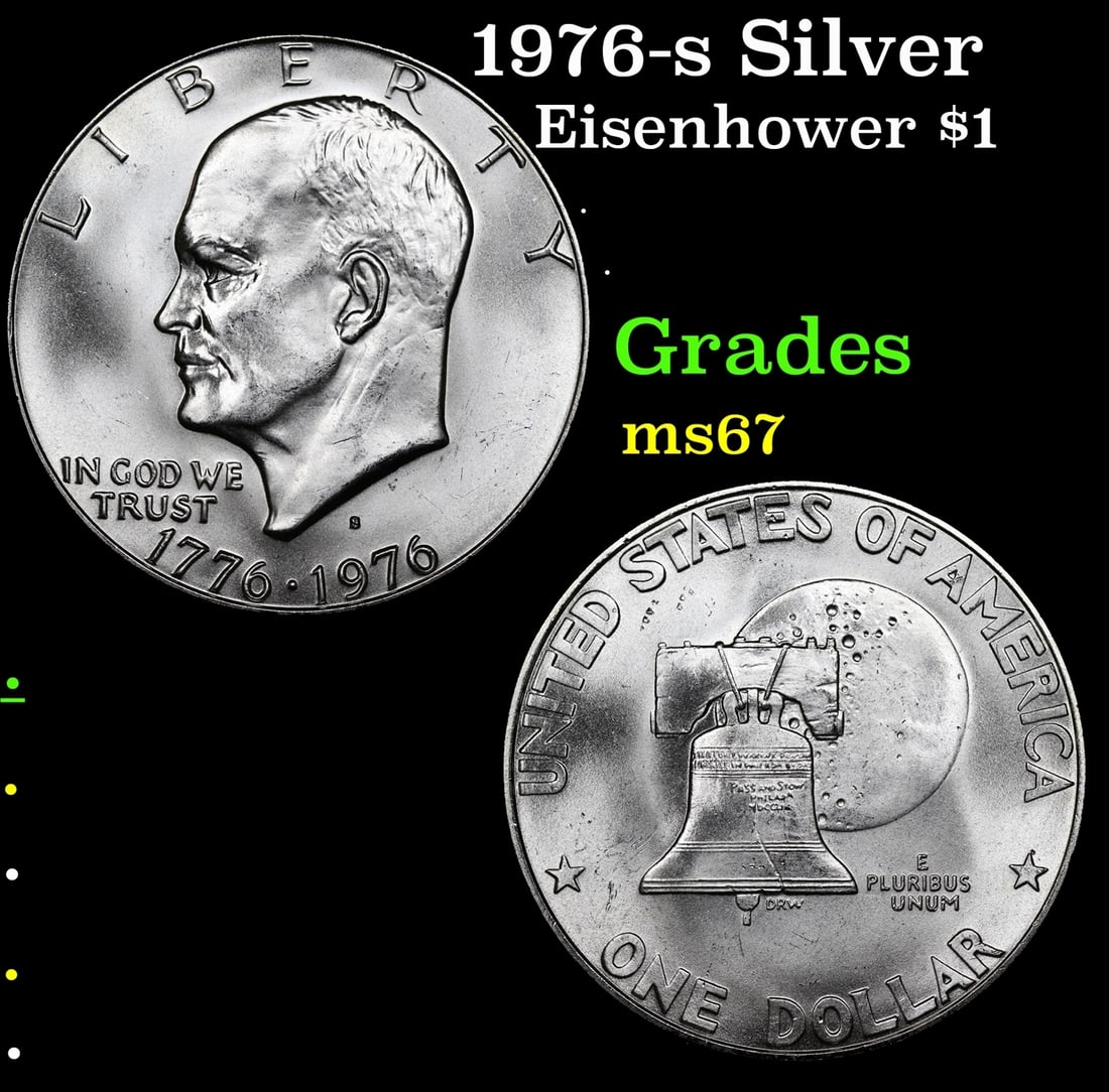 1976-s Silver Eisenhower Dollar 1 Grades GEM++ Unc (1 of 3)