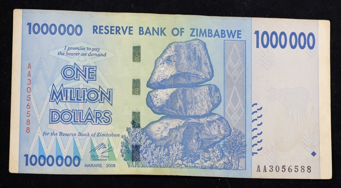 2007-2008 Zimbabwe 3rd Dollar (ZWR) 1 Million Dollars Banknote Grades vf++ (1 of 3)