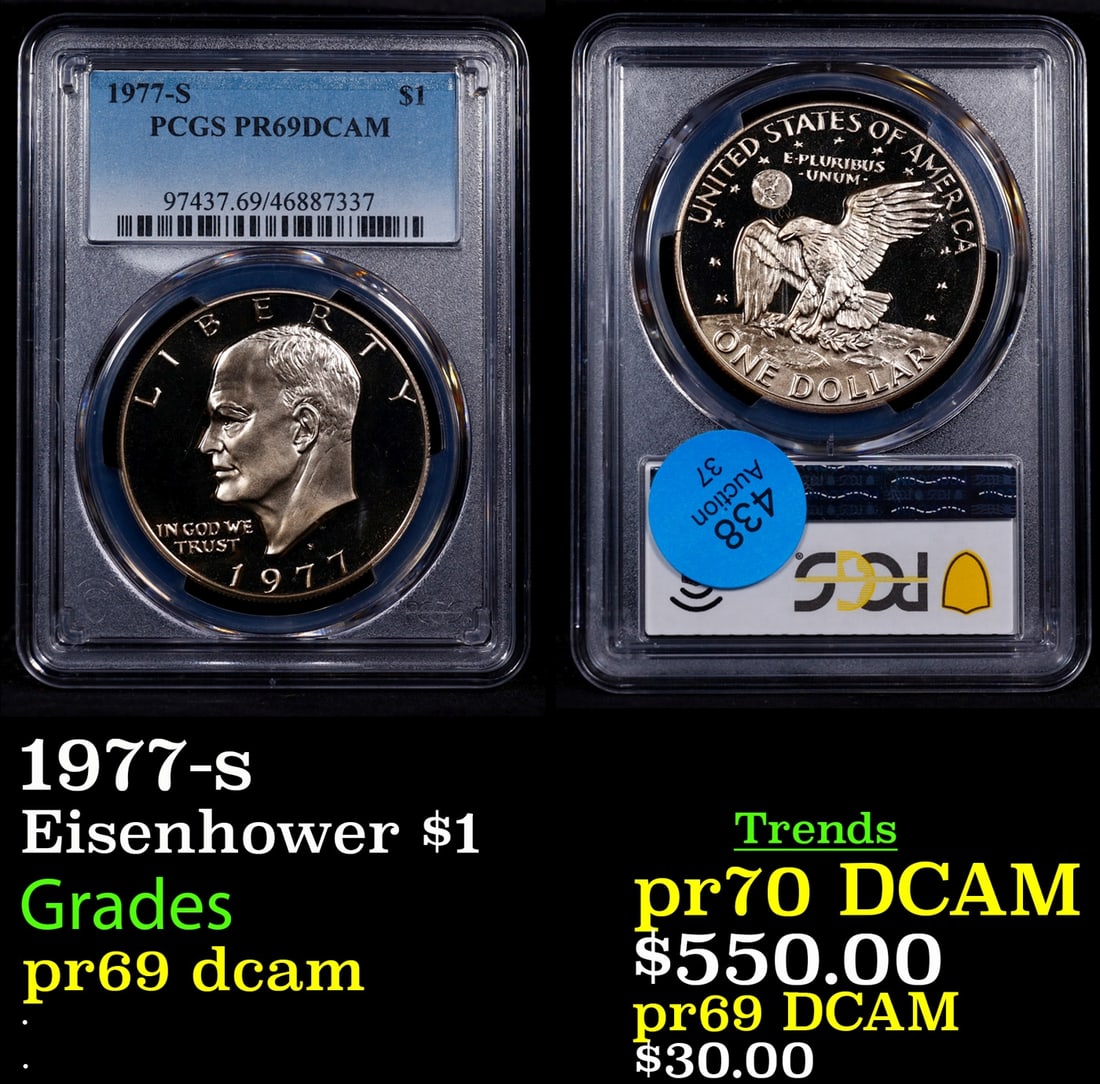 1977-s Proof Eisenhower Dollar 1 pr69 dcam PCGS (1 of 3)