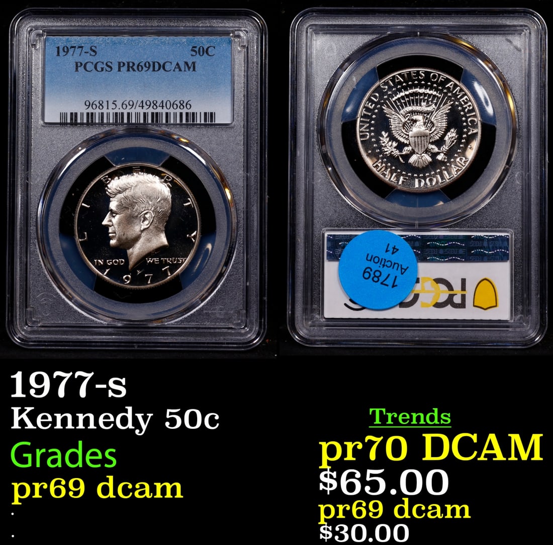 1977-s Proof Kennedy Half Dollar 50c pr69 dcam PCGS (1 of 3)