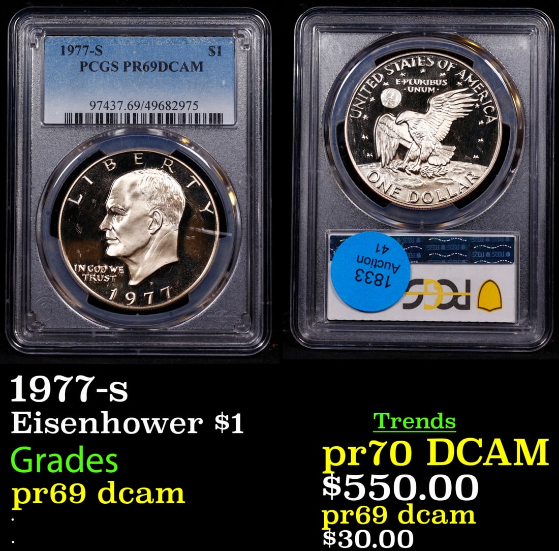 1977-s Proof Eisenhower Dollar $1 pr69 dcam PCGS (1 of 3)