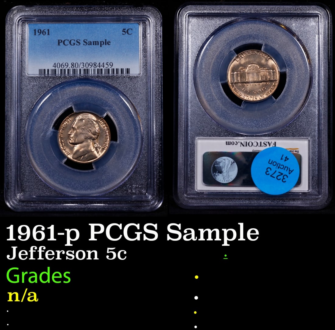 1961-p Jefferson Nickel PCGS Sample 5c n/a PCGS (1 of 3)