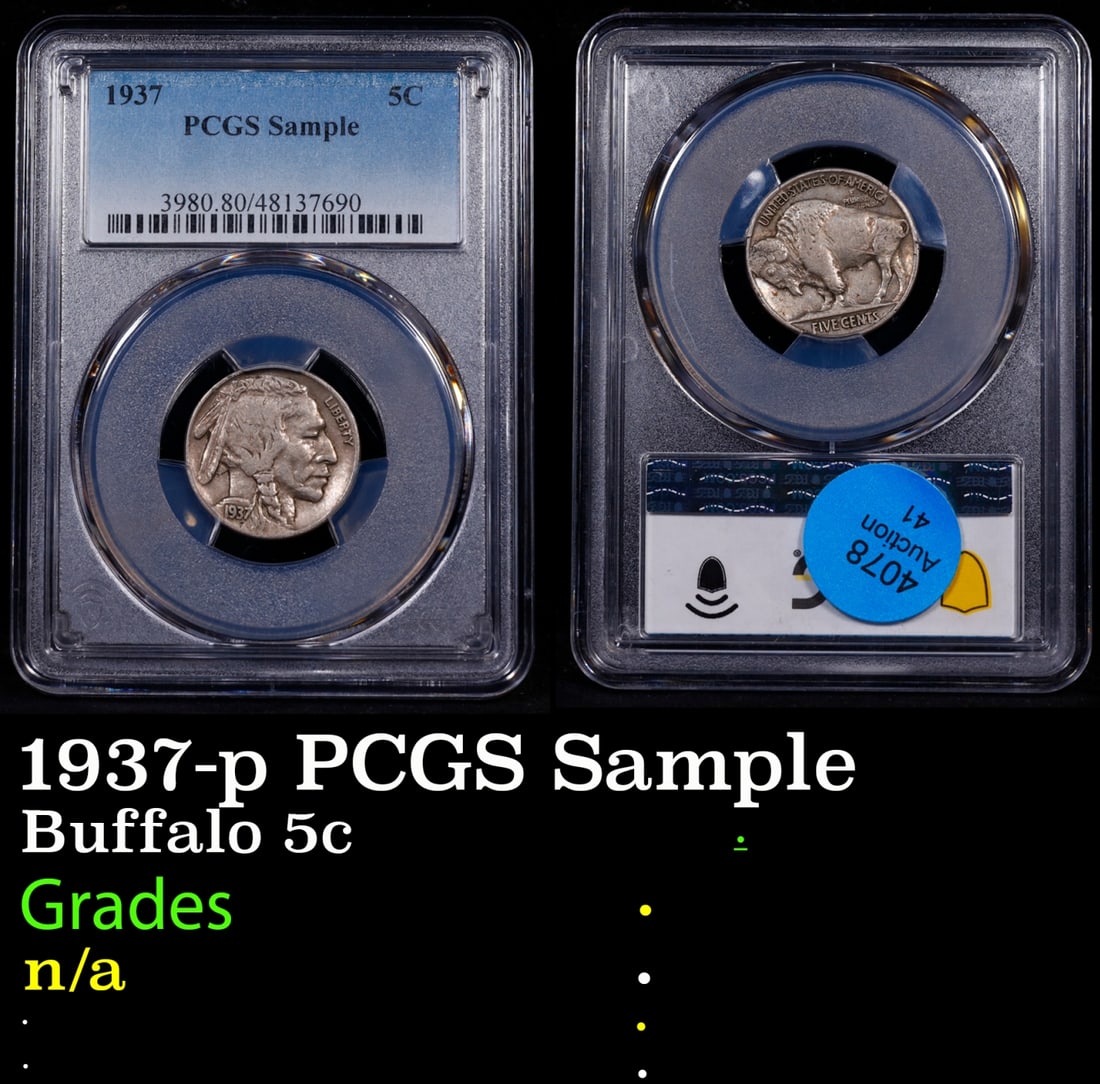 1937-p Buffalo Nickel PCGS Sample 5c n/a PCGS (1 of 3)