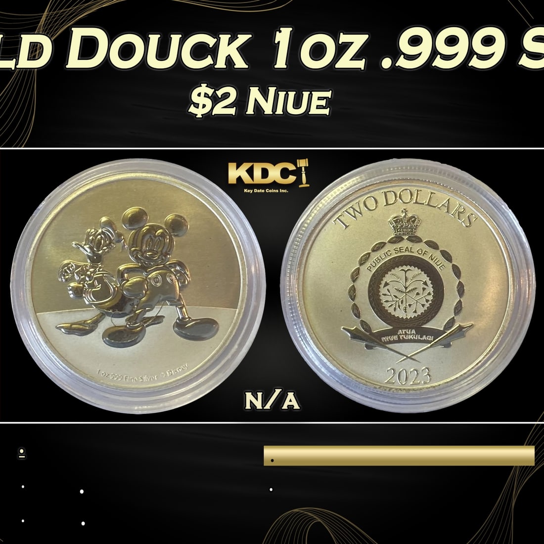 2023  Disney Micky Mouse & Donald Douck 1oz .999 Silver $2  Niue Commerative Coin Grades Ungraded (1 of 5)