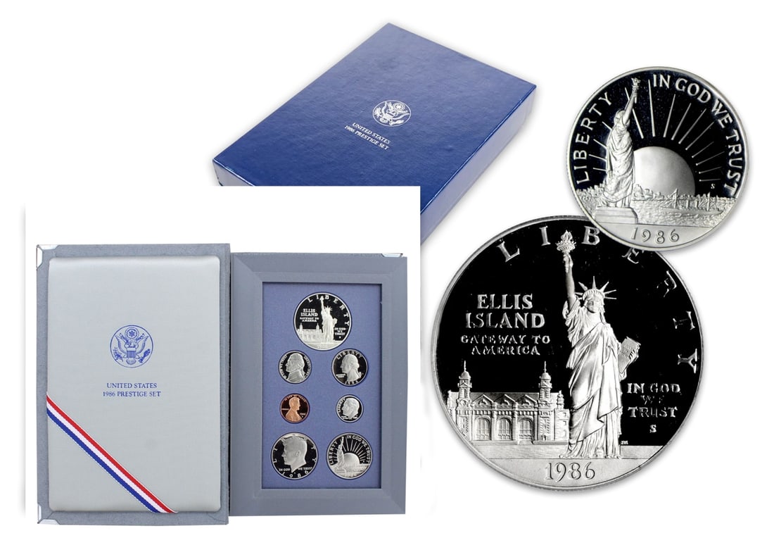 1986 United States Mint Prestige Proof Set 7 Coins W/ Box & COA (1 of 1)