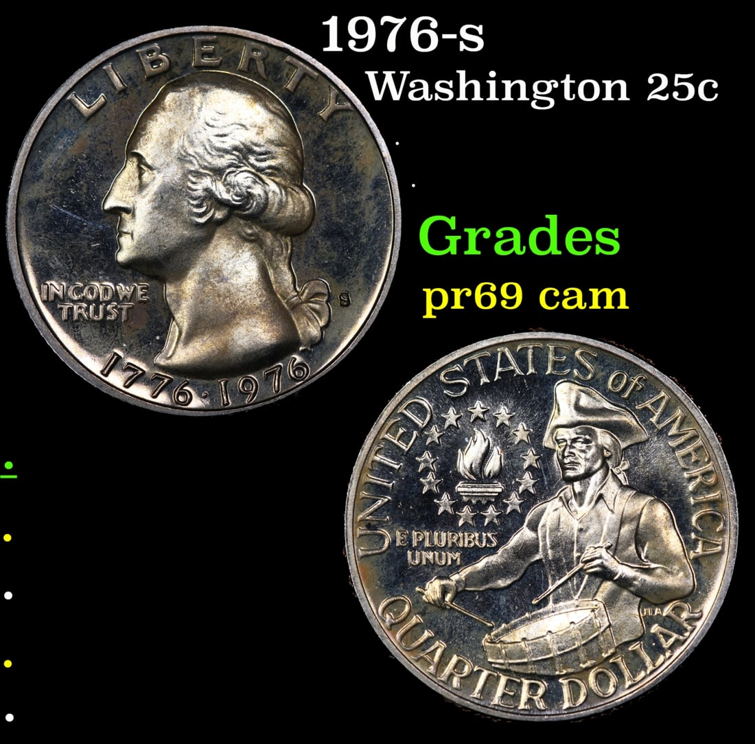 1976-s Proof Washington Quarter 25c Grades GEM++ Proof Cameo (1 of 3)